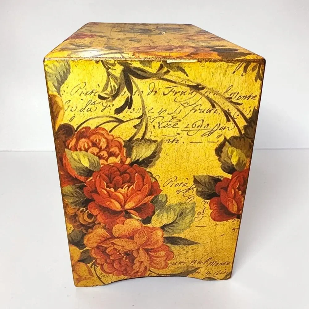 Floral 6 Drawer Desktop Organizer Jewelry Chest Shabby Chic Wood Box